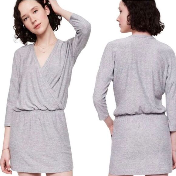 Lou & Grey Marlknit Gray Blouson long 3/4 sleeve - Picture 1 of 5